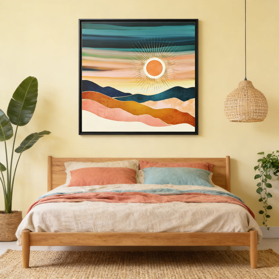 Jewel Dusk - Matte Canvas, Framed (Multi-color)