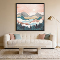 Lake Sunrise - Matte Canvas, Framed (Multi-color)