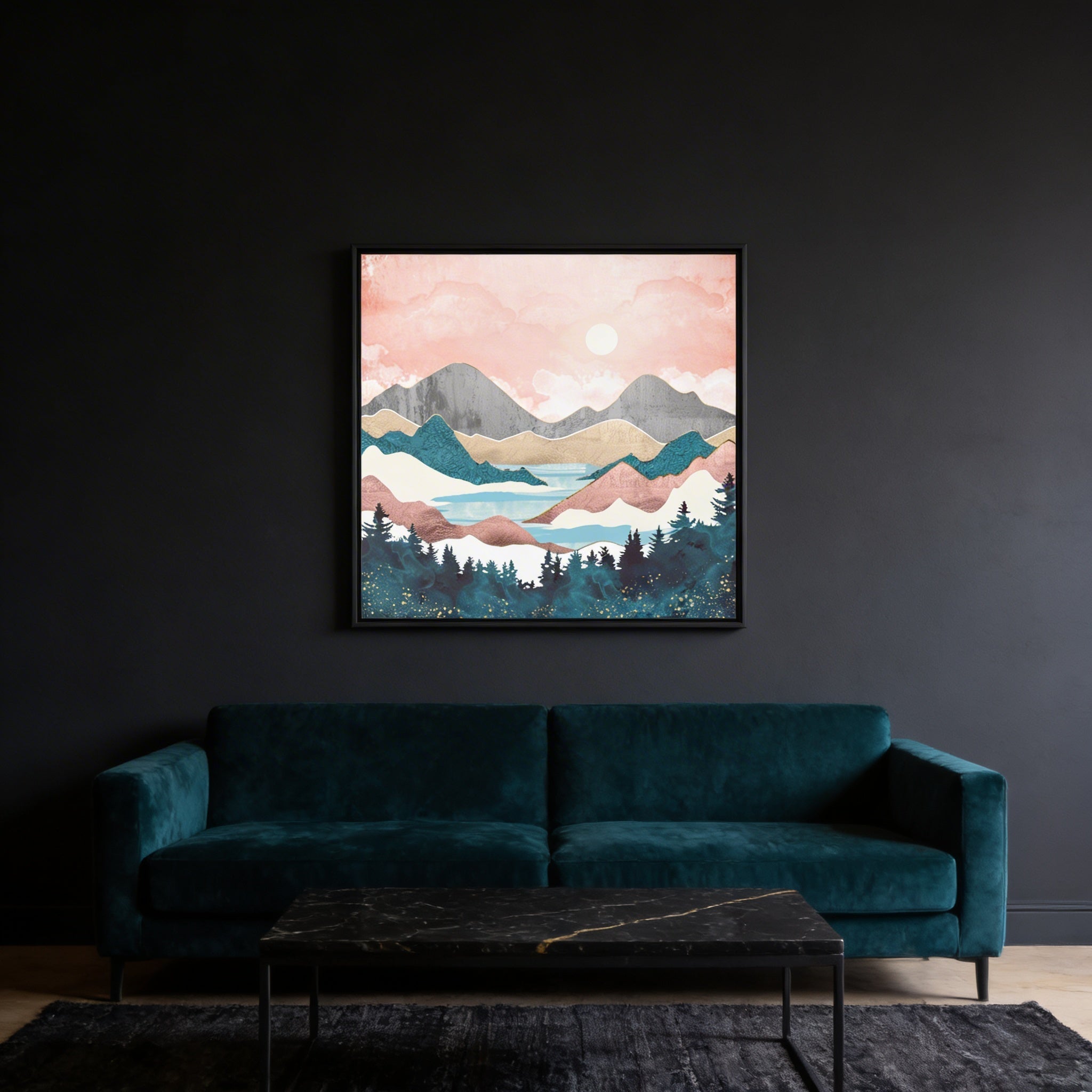 Lake Sunrise - Matte Canvas, Framed (Multi-color)