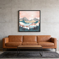 Lake Sunrise - Matte Canvas, Framed (Multi-color)