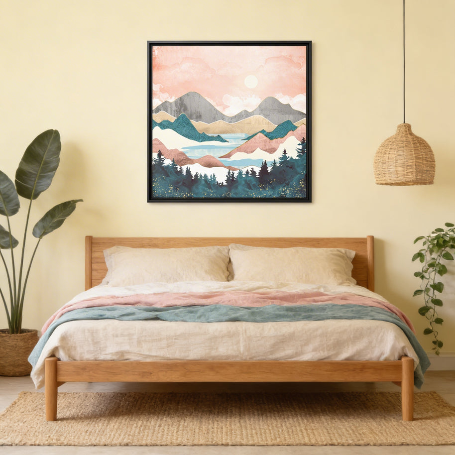 Lake Sunrise - Matte Canvas, Framed (Multi-color)