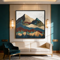 Malachite Mountains - Matte Canvas, Framed (Multi-color)
