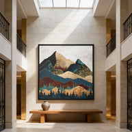 Malachite Mountains - Matte Canvas, Framed (Multi-color)