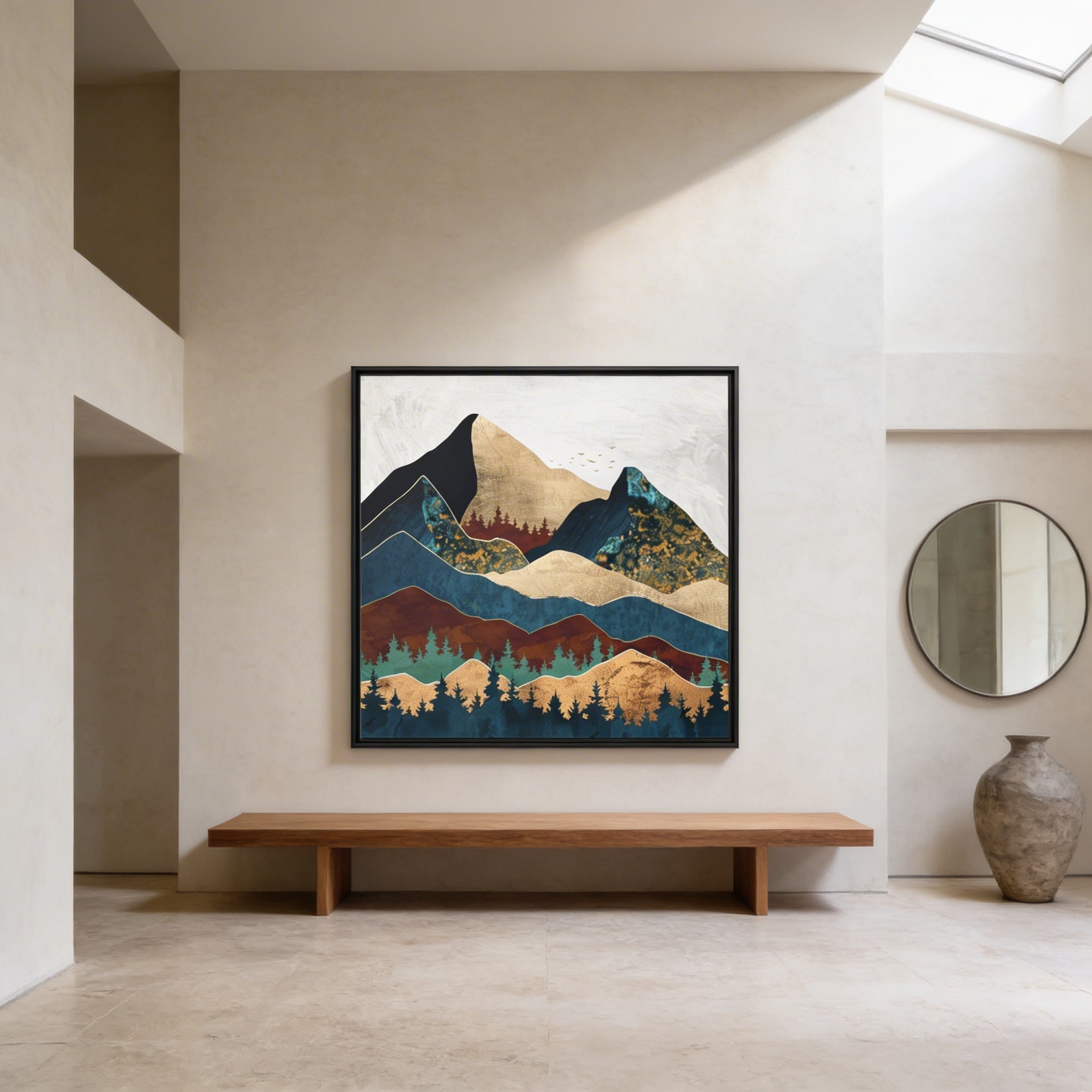Malachite Mountains - Matte Canvas, Framed (Multi-color)