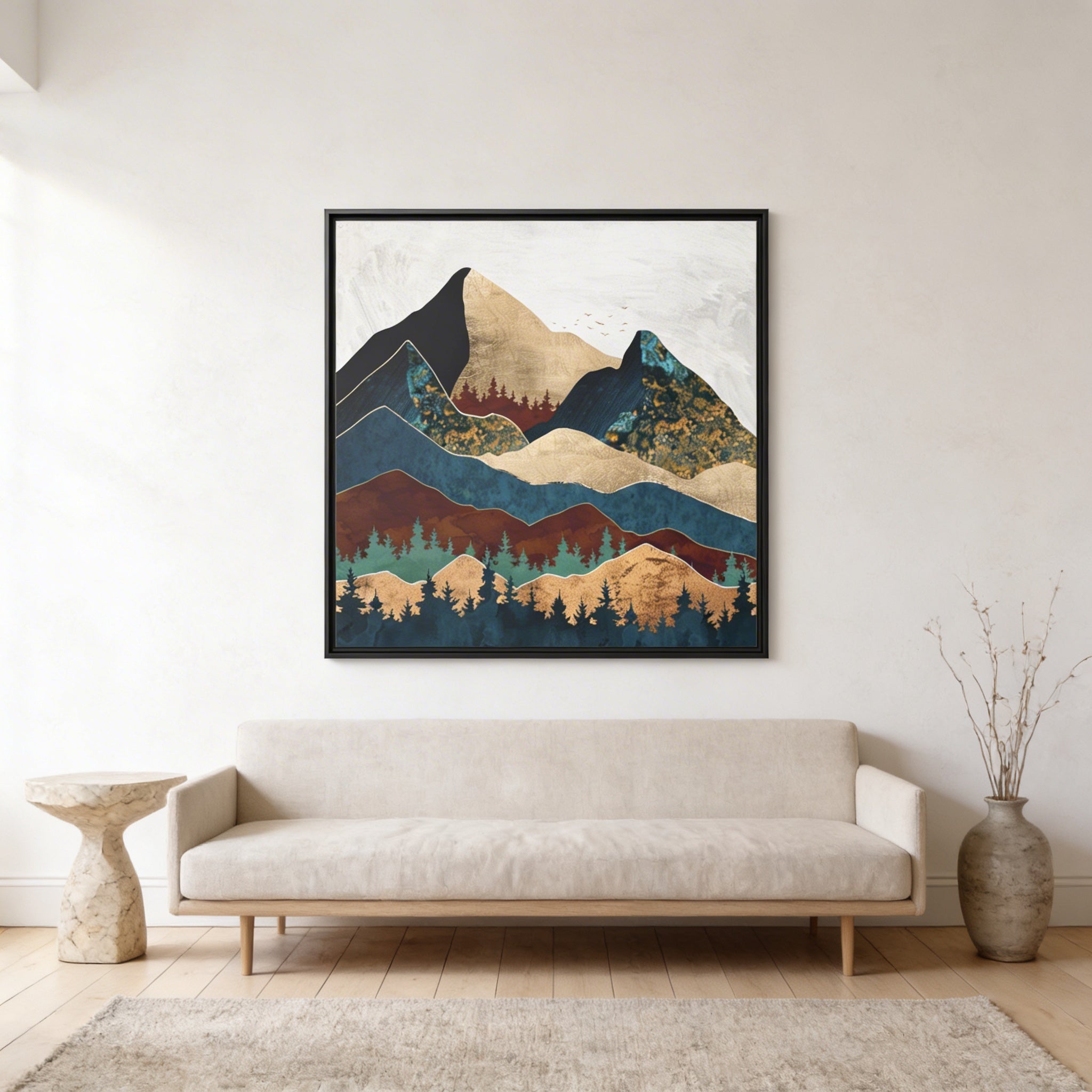 Malachite Mountains - Matte Canvas, Framed (Multi-color)