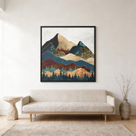 Malachite Mountains - Matte Canvas, Framed (Multi-color)