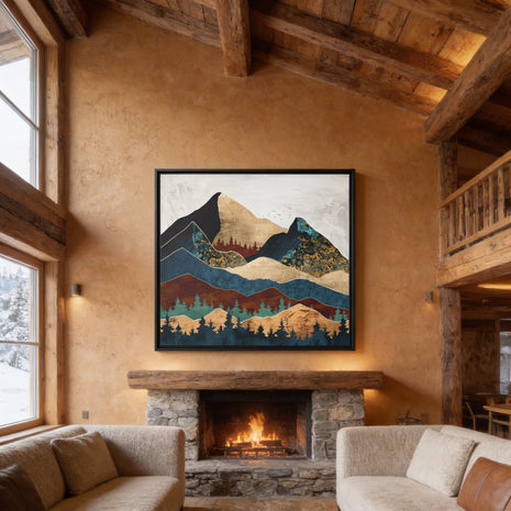 Malachite Mountains - Matte Canvas, Framed (Multi-color)