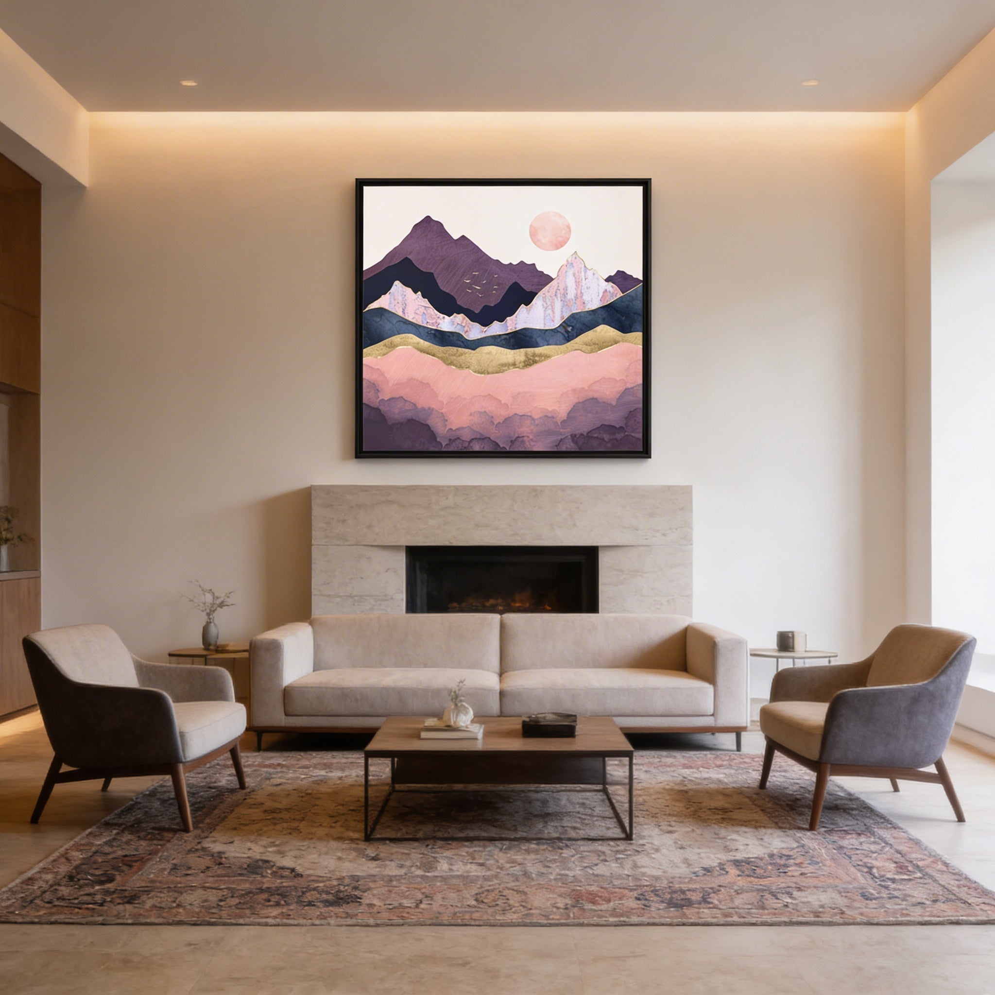 Mauve Mist - Matte Canvas, Framed (Multi-color)
