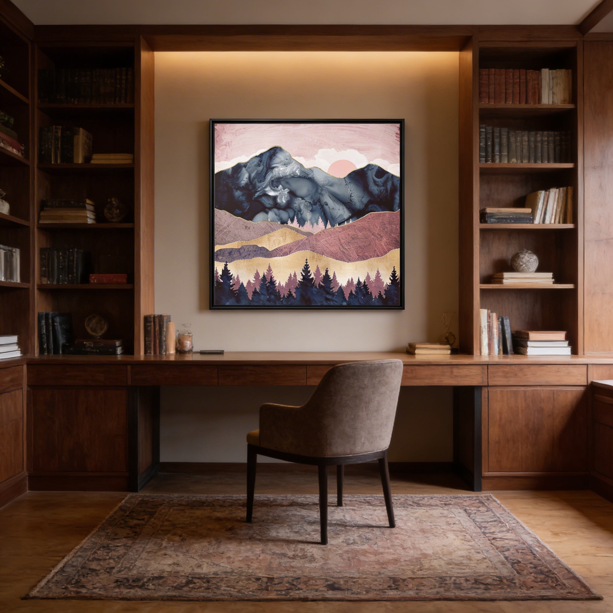 Mauve Vista - Matte Canvas, Framed (Multi-color)