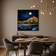 Midnight Desert Moon - Matte Canvas, Framed (Multi-color)