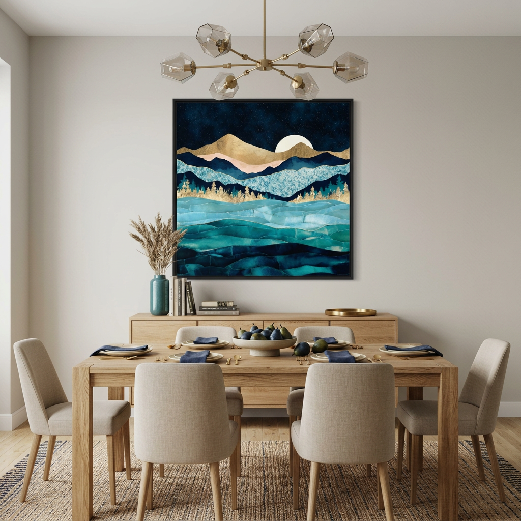 Midnight Ocean - Matte Canvas, Framed (Multi-color)