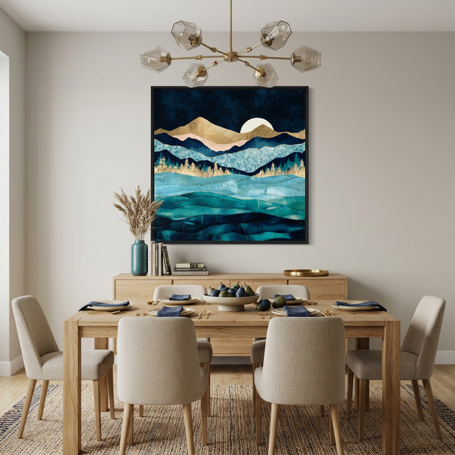 Midnight Ocean - Matte Canvas, Framed (Multi-color)