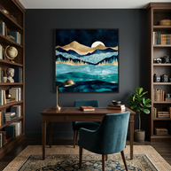 Midnight Ocean - Matte Canvas, Framed (Multi-color)