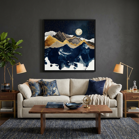 Midnight Winter - Matte Canvas, Framed (Multi-color)