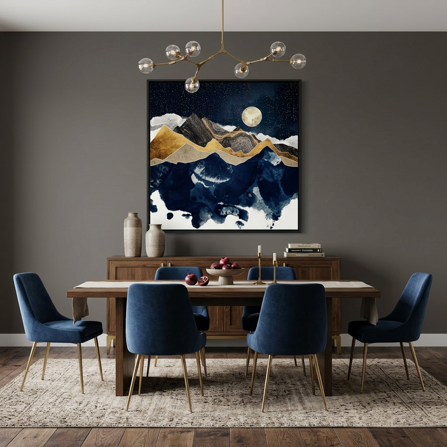 Midnight Winter - Matte Canvas, Framed (Multi-color)