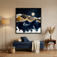 Midnight Winter - Matte Canvas, Framed (Multi-color)