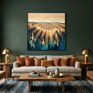 Blue Forest Sunrise - Matte Canvas, Framed (Multi-color)