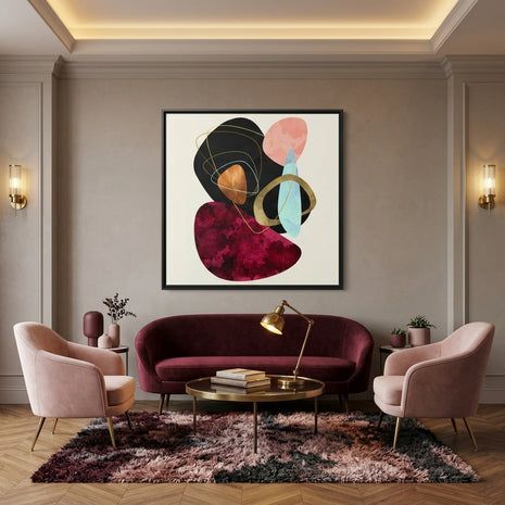 Abstract Pebbles II - Matte Canvas, Framed (Multi-color)
