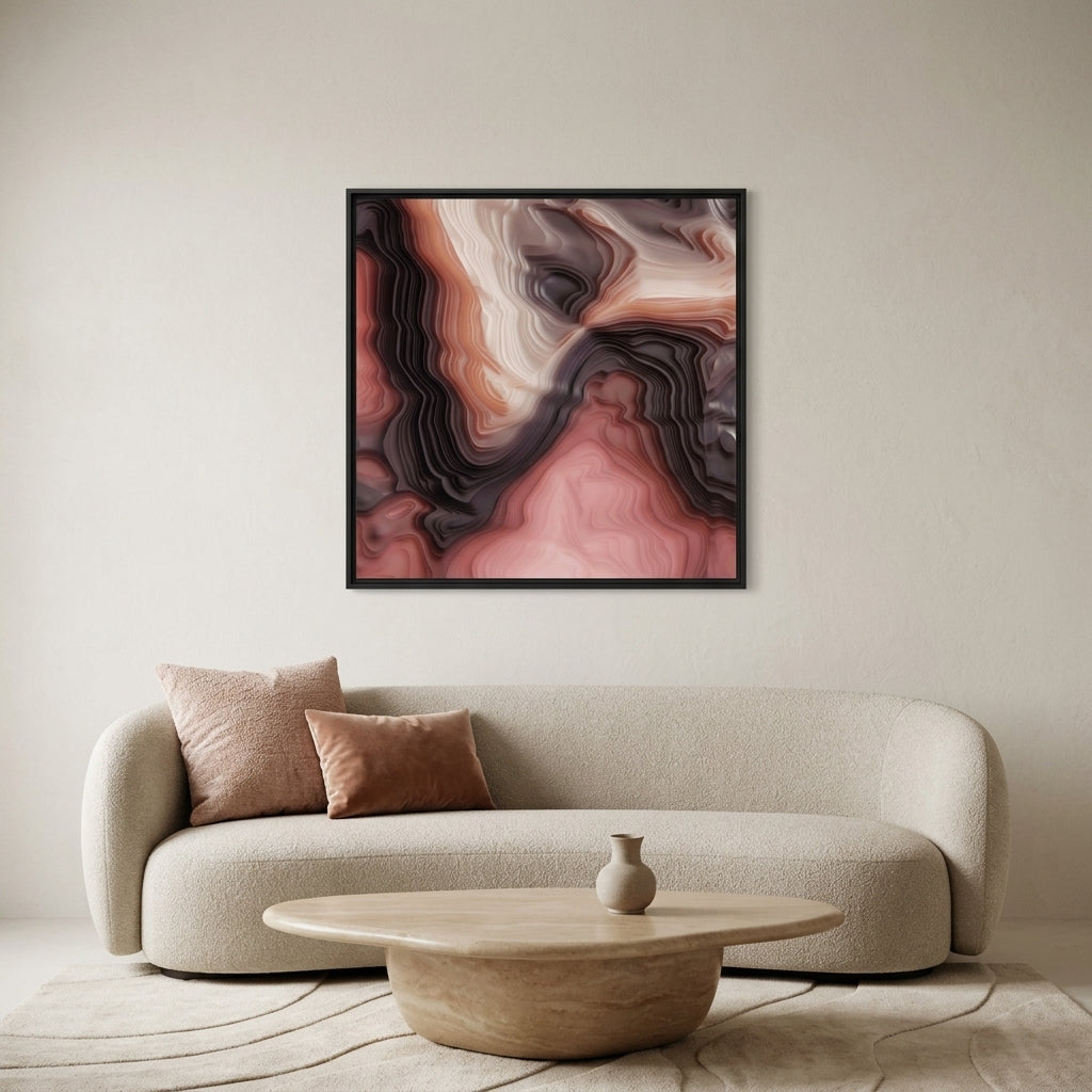 Velvet Cake Abstract - Matte Canvas, Framed (Multi-color)