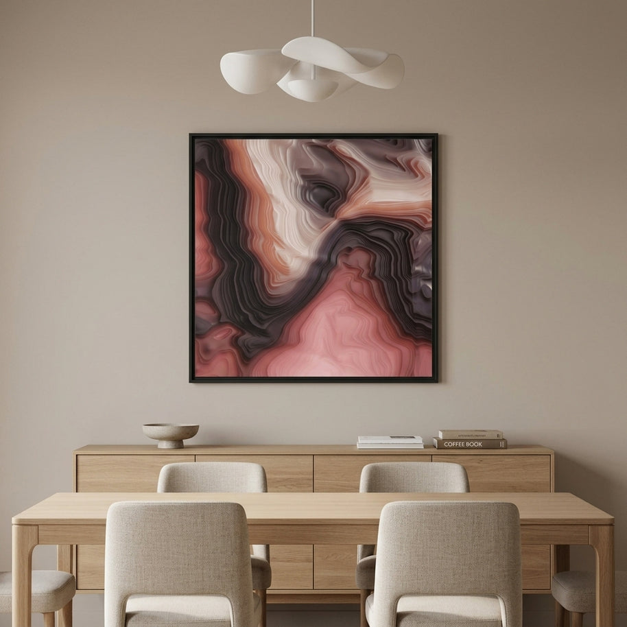 Velvet Cake Abstract - Matte Canvas, Framed (Multi-color)
