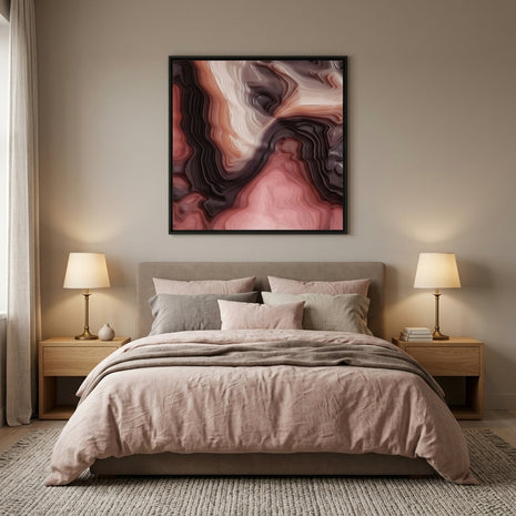 Velvet Cake Abstract - Matte Canvas, Framed (Multi-color)