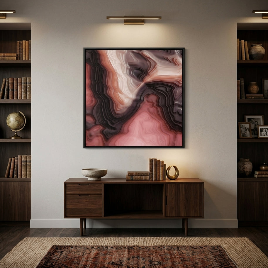 Velvet Cake Abstract - Matte Canvas, Framed (Multi-color)
