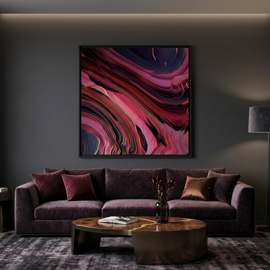 Plum Abstract - Matte Canvas, Framed (Multi-color)