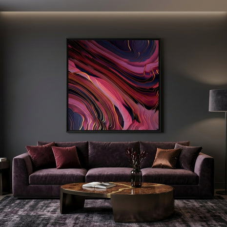 Plum Abstract - Matte Canvas, Framed (Multi-color)