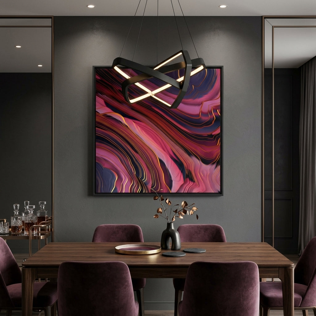 Plum Abstract - Matte Canvas, Framed (Multi-color)