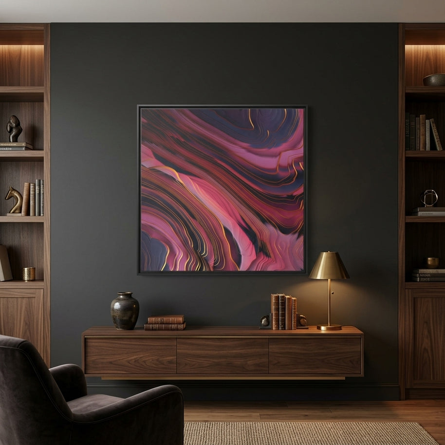 Plum Abstract - Matte Canvas, Framed (Multi-color)