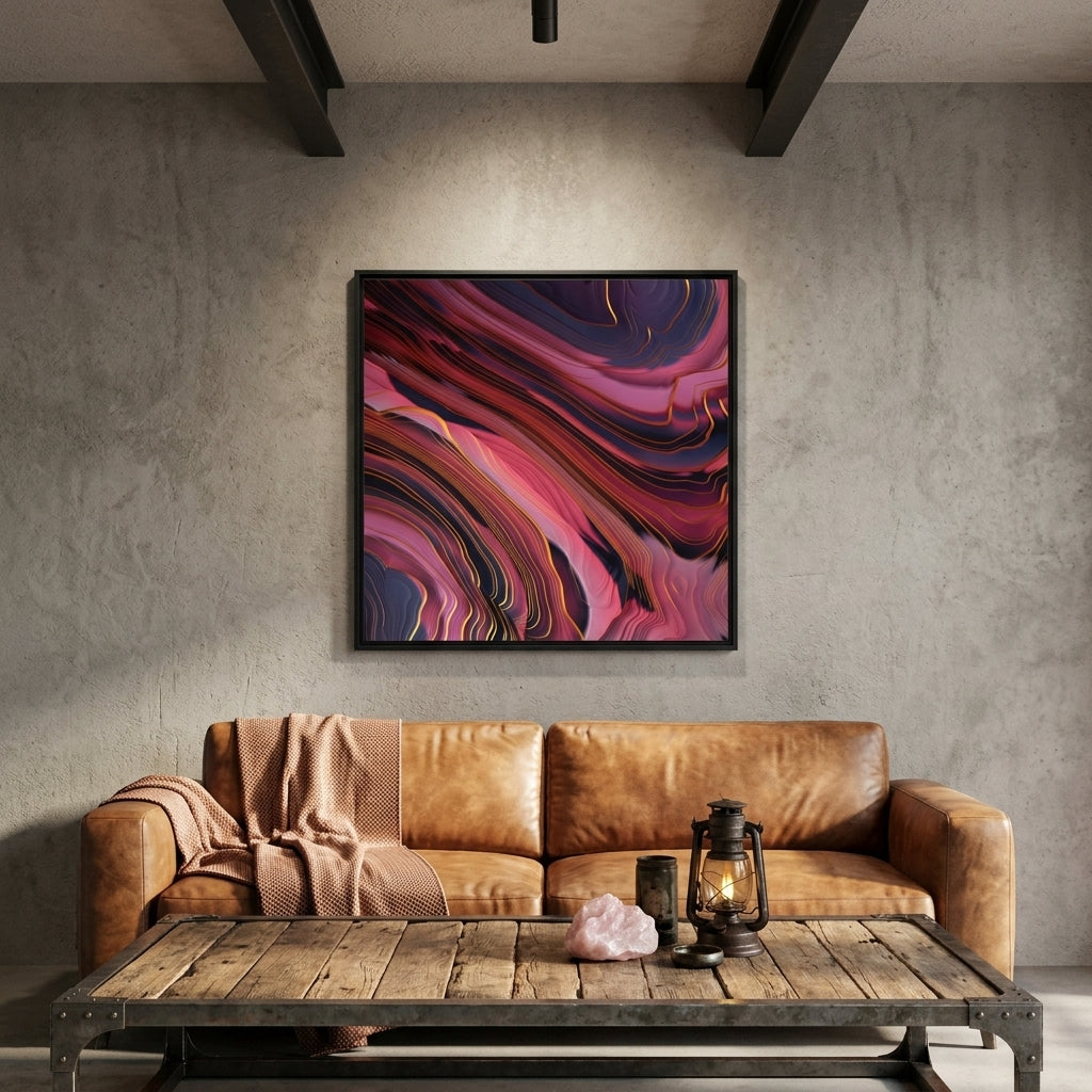 Plum Abstract - Matte Canvas, Framed (Multi-color)