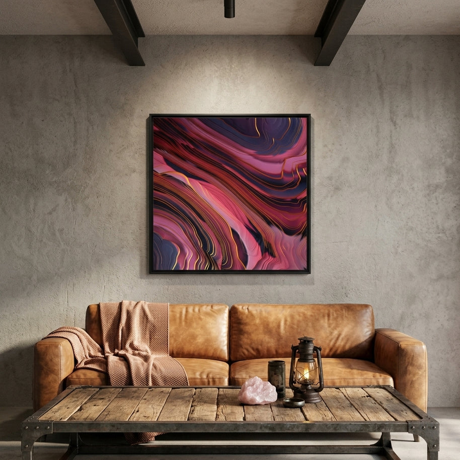 Plum Abstract - Matte Canvas, Framed (Multi-color)