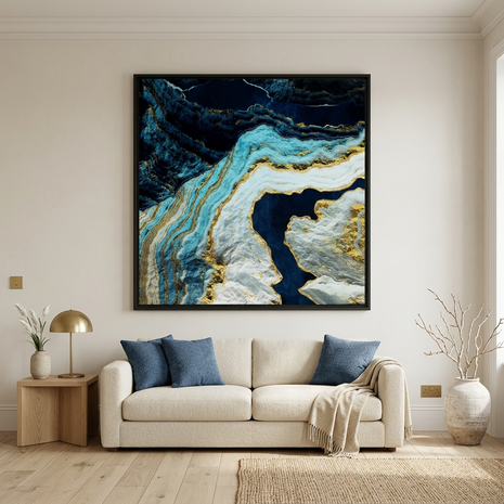 Aerial Ocean Abstract - Matte Canvas, Framed (Multi-color)