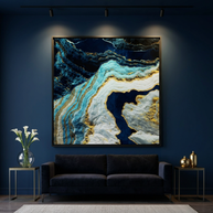 Aerial Ocean Abstract - Matte Canvas, Framed (Multi-color)