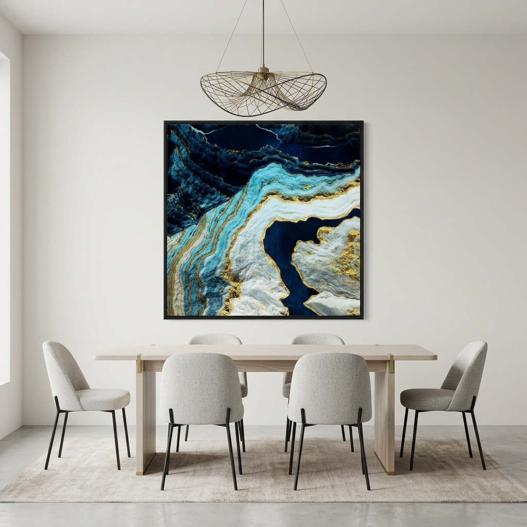 Aerial Ocean Abstract - Matte Canvas, Framed (Multi-color)