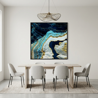 Aerial Ocean Abstract - Matte Canvas, Framed (Multi-color)