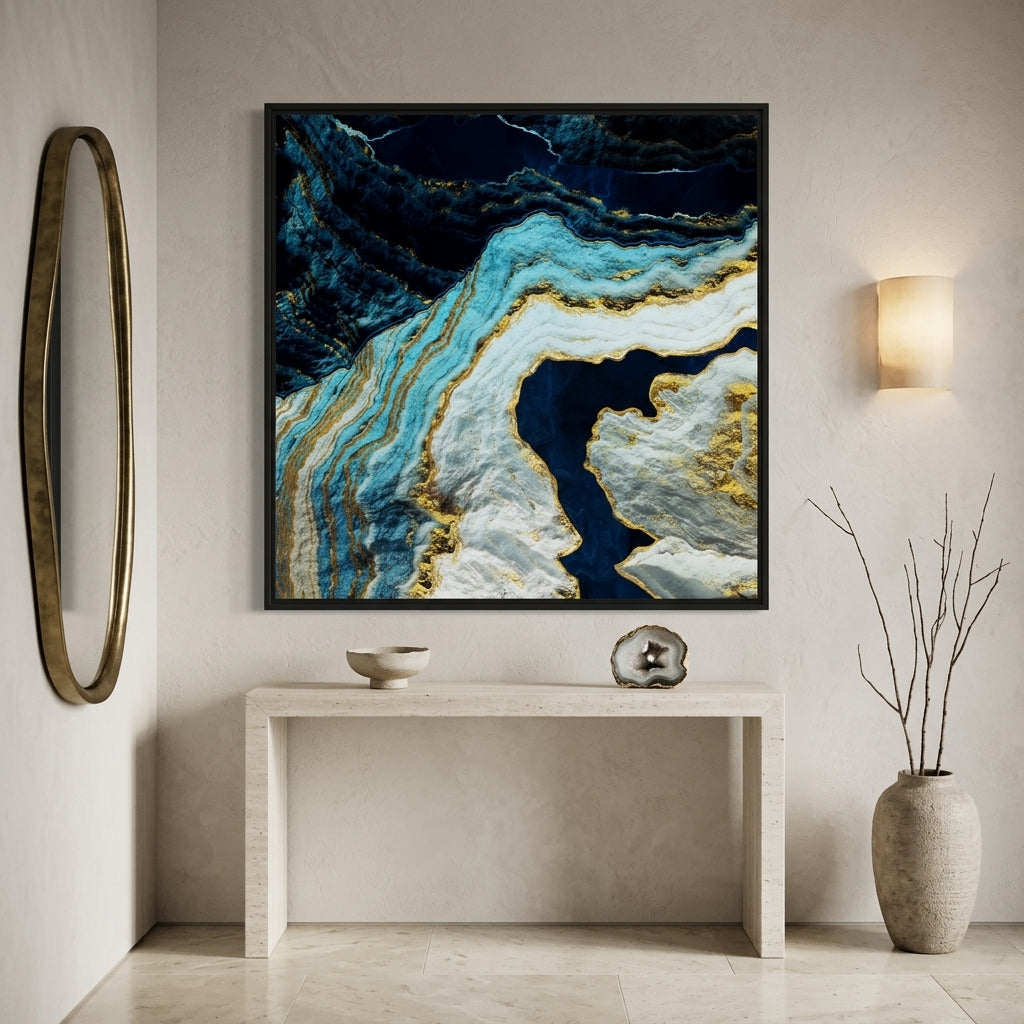 Aerial Ocean Abstract - Matte Canvas, Framed (Multi-color)