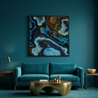 Blue Agate - Matte Canvas, Framed (Multi-color)