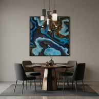 Blue Agate - Matte Canvas, Framed (Multi-color)