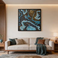 Blue Agate - Matte Canvas, Framed (Multi-color)