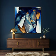 Cobalt Abstract - Matte Canvas, Framed (Multi-color)