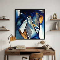 Cobalt Abstract - Matte Canvas, Framed (Multi-color)