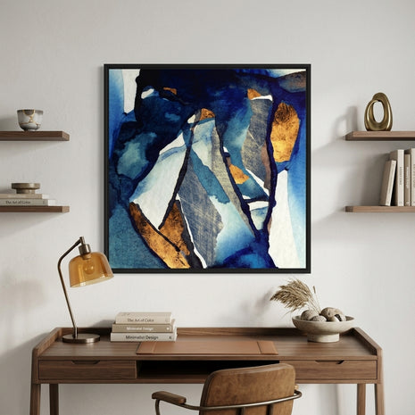 Cobalt Abstract - Matte Canvas, Framed (Multi-color)