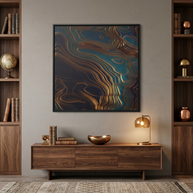 Peacock Ocean - Matte Canvas, Framed (Multi-color)