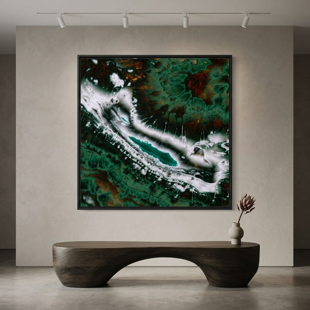 Emerald Agate - Matte Canvas, Framed (Multi-color)
