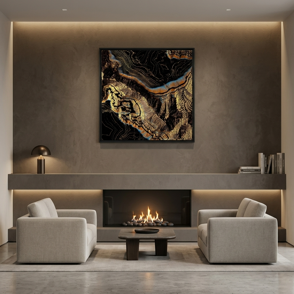 Golden Canyons - Matte Canvas, Framed (Multi-color)