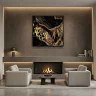 Golden Canyons - Matte Canvas, Framed (Multi-color)