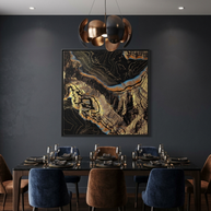 Golden Canyons - Matte Canvas, Framed (Multi-color)