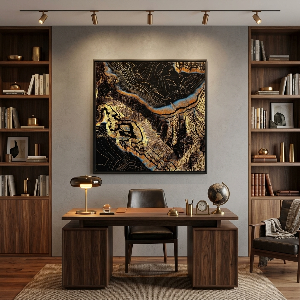 Golden Canyons - Matte Canvas, Framed (Multi-color)