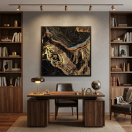 Golden Canyons - Matte Canvas, Framed (Multi-color)